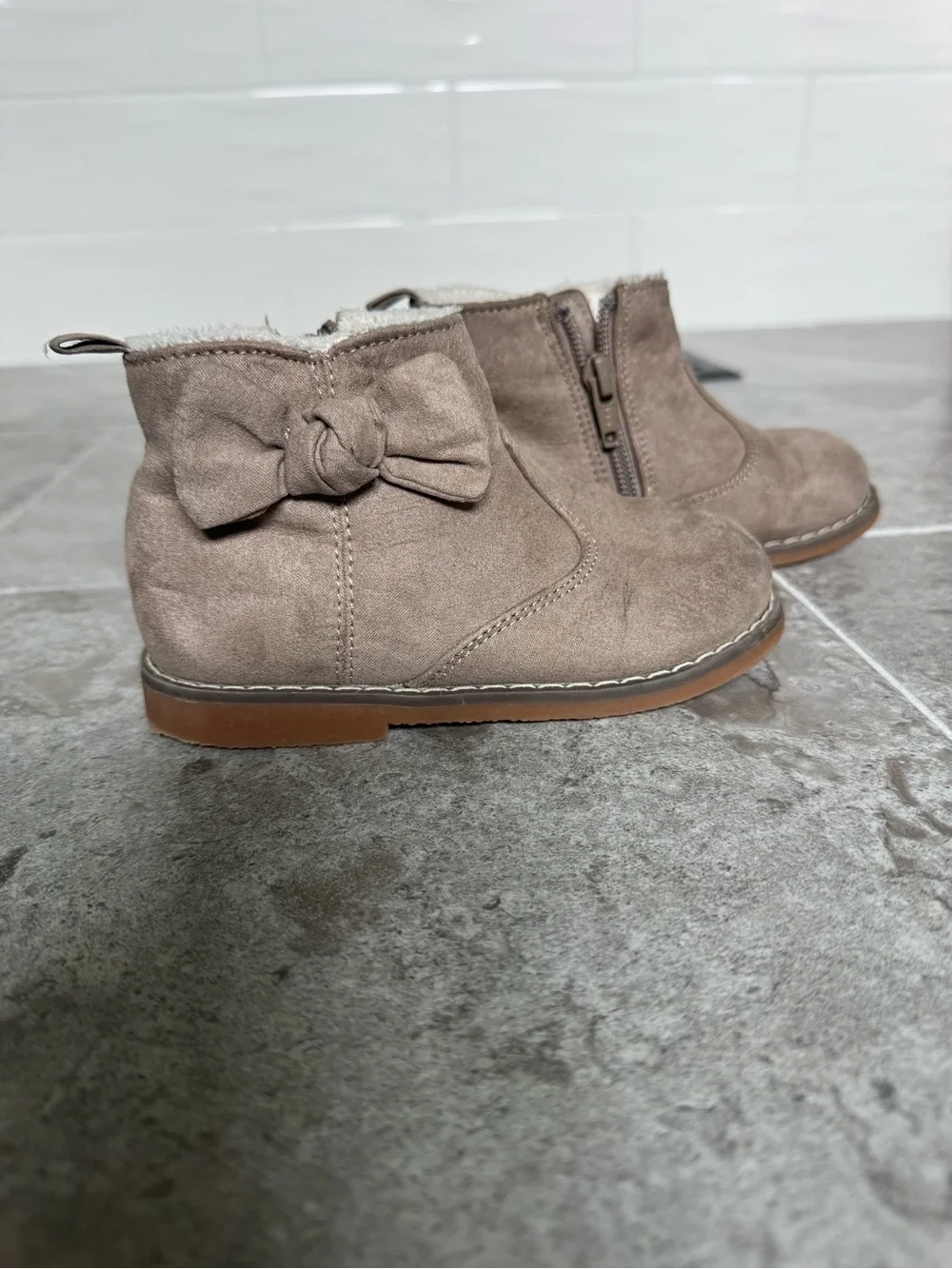 H&M Kids Taupe Bow Ankle Boots